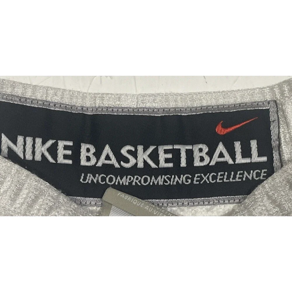 Nike BASKETBALL WHITE Shorts White Swoosh Workout Gym Sz L MEN’S